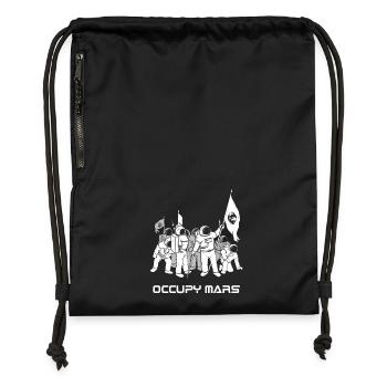 Occupy Mars Astronaut Exploration Journey Tshirt - Gymsac made from recycled material - black - Front