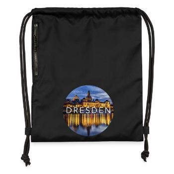 Dresde - Sac à cordon en polyester recyclé - noir - Devant