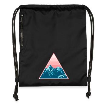 Mountains Mountains Snowy in the triangle - Gymsac made from recycled material - black - Front