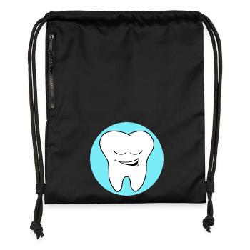 Pratique dentaire dent Logo - Sac à cordon en polyester recyclé - military green - Devant