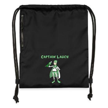 Captain Lauch - Turnbeutel aus Recycling-Material - Schwarz - Vorne