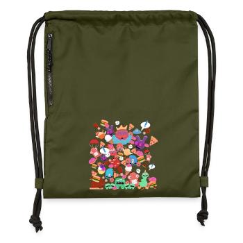 Little Monsters - Gymsac made from recycled material - military green - Front