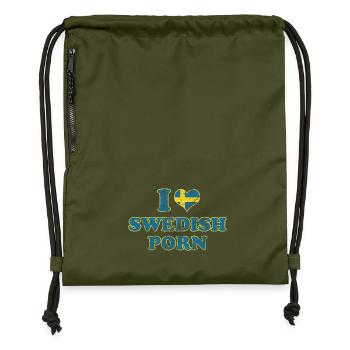 I LOVE SWEDISH PORN - Turnbeutel aus Recycling-Material - military Green - Vorne