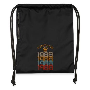 Vintage 30th Birthday Gift 1988 - Gymsac made from recycled material - black - Front