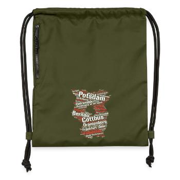 State of Brandenburg: Cities in outline - Gymsac made from recycled material - military green - Front