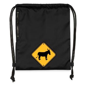 Note danger sign warning caution caution ese - Gymsac made from recycled material - black - Front