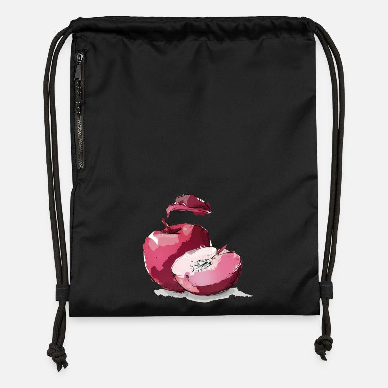 Apple red beautiful apple red - Gymsac made from recycled material - black