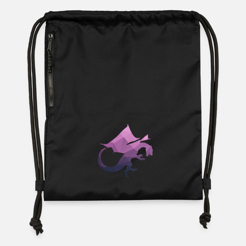 dragon - Gymsac made from recycled material - black