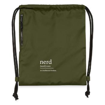 Nerd nerd - Sac à cordon en polyester recyclé - military green - Devant
