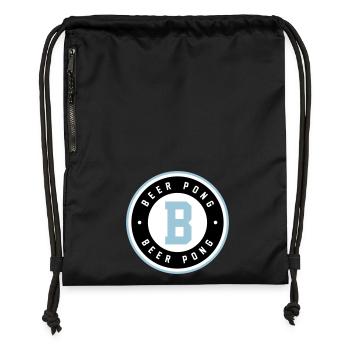 Beer Pong Badge Blue Logo - Gymsac made from recycled material - black - Front