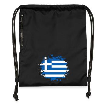 Griechenland Klecks / Geschenk Athen Flagge Greece - Turnbeutel aus Recycling-Material - Schwarz - Vorne