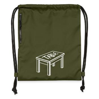Table dining table furniture object carpenter - Gymsac made from recycled material - military green - Front