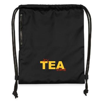 L’heure du thé - Sac à cordon en polyester recyclé - noir - Devant