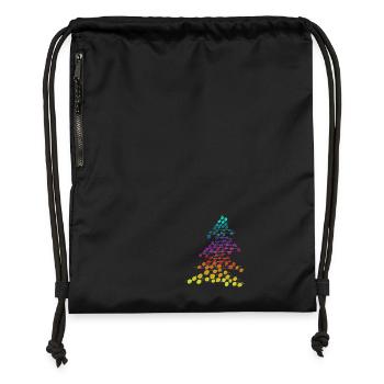 Sapin de Noël Rainbow Neon – Dots & Lights - Sac à cordon en polyester recyclé - noir - Devant
