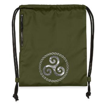 Triskel breizh - Gymsac made from recycled material - military green - Front