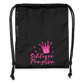 Schlager Prinzessin Schlagerfan Krone Volksmusik - Turnbeutel aus Recycling-Material - Schwarz - Vorne