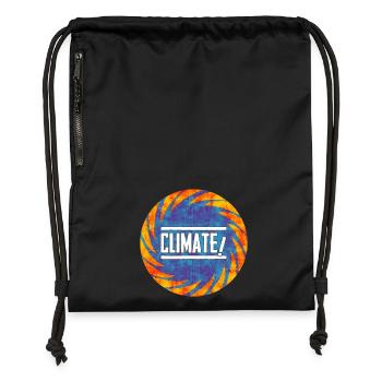 Climate Change Protest Design - Gymsac made from recycled material - black - Front