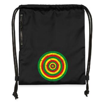 Rasta-Farbkreis-Vintage-Effekt Jah - Turnbeutel aus Recycling-Material - Schwarz - Vorne