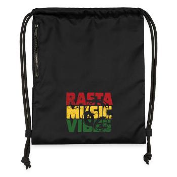 RASTA MUSIC VIBES - Gymsac made from recycled material - black - Front