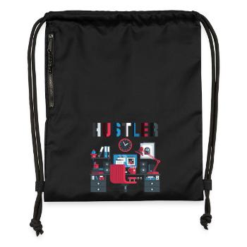 Hustler workhorse - Gymsac made from recycled material - black - Front