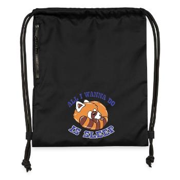 Red panda - Gymsac made from recycled material - black - Front