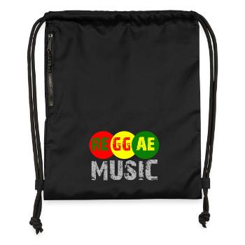 Reggae Music Color Wheel Logo - Gymsac made from recycled material - black - Front