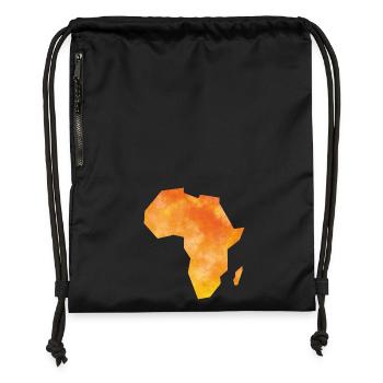 Map Africa - Gymsac made from recycled material - black - Front