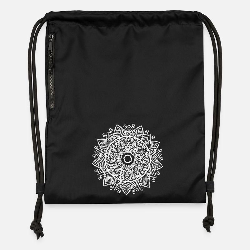 Mandala - Gymsac made from recycled material - black