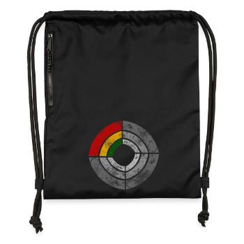 Graphic Power Radar Reggae Illustration - Gymsac made from recycled material - black - Front