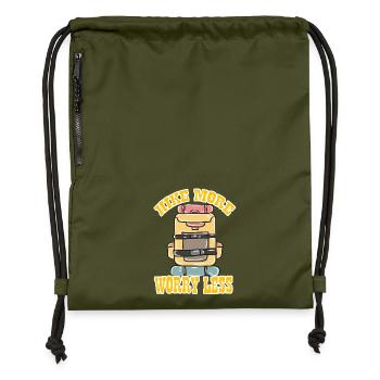 Backpack - Gymsac made from recycled material - military green - Front