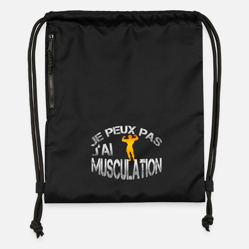 Musculation - Sac à cordon en polyester recyclé - noir