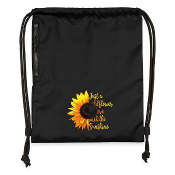 Sonnenblume Inspirierendes Zitat - Turnbeutel aus Recycling-Material - Schwarz - Vorne