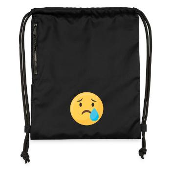 Emoticon Emoji Tear Face - Gymsac made from recycled material - black - Front