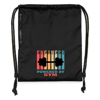 Lustiger Ingenieur Powered by Gym T-Shirt für Ingenieure - Turnbeutel aus Recycling-Material - Schwarz - Vorne