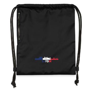 Lyon City Skyline France Landmark Map - Gymsac made from recycled material - black - Front