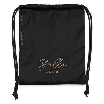 Yalla Habibi Arabic Muslim Treasure Islam Gift - Gymsac made from recycled material - black - Front