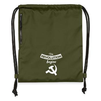 socialiste - Sac à cordon en polyester recyclé - military green - Devant