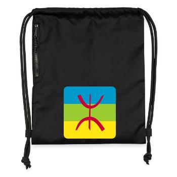 berber flag sticker amazigh ref - Gymsac made from recycled material - black - Front