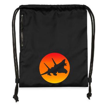 F-14 Tomcat jet fighter - Gymsac made from recycled material - black - Front