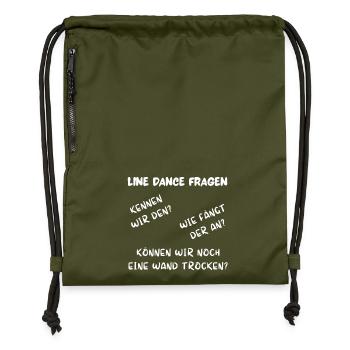 Line Dance: Kennen wir den? Wie fängt der an? - Turnbeutel aus Recycling-Material - military Green - Vorne