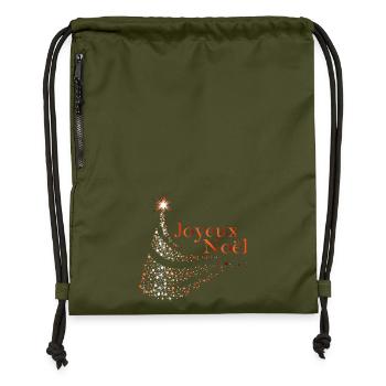 Joyeux Noël Dots Étincelants - Sac à cordon en polyester recyclé - military green - Devant