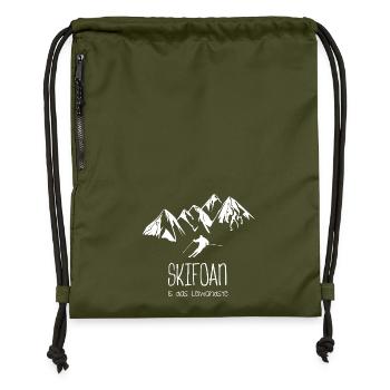 skifahren schifoan is das leiwandste - Turnbeutel aus Recycling-Material - military Green - Vorne