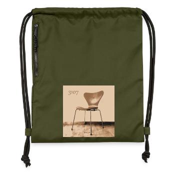 3107 No7 chair Arne Jacobsen Fritz Hansen - Gymsac made from recycled material - military green - Front