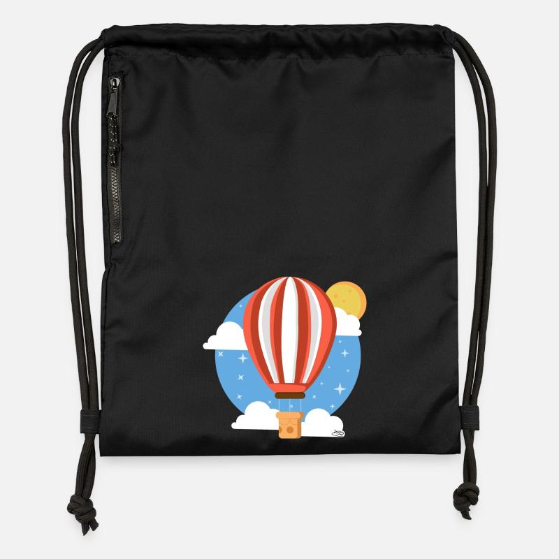 Ballon céleste coloré - Sac à cordon en polyester recyclé - noir