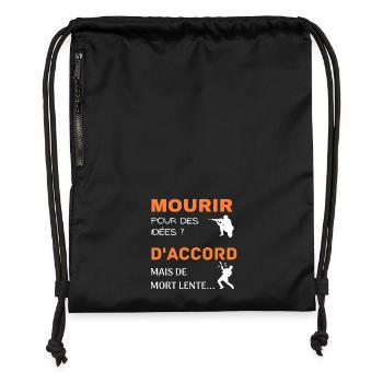Mourir pour des idées - Sac à cordon en polyester recyclé - noir - Devant