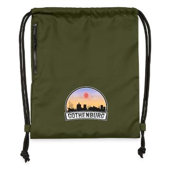 Göteborg Suède Skyline Vintage Sunset Voyage Donc - Sac à cordon en polyester recyclé - military green - Devant