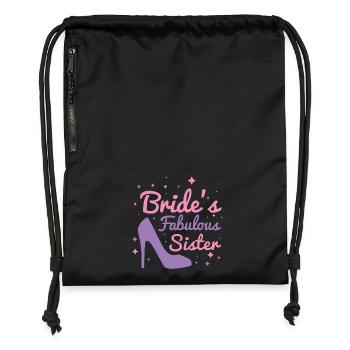 Bride’s Fabulous Sister - Gymsac made from recycled material - black - Front