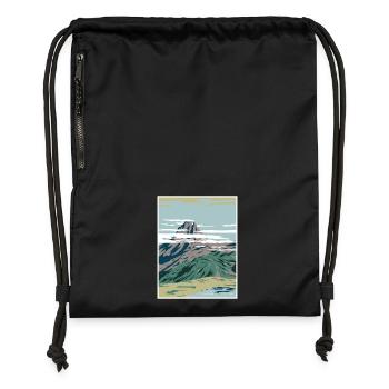 Parc National des Pyrénées WPA Affiche Art Déco - Sac à cordon en polyester recyclé - military green - Devant