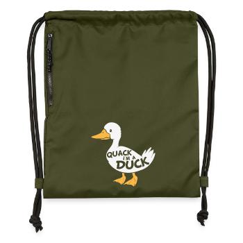 Quack I'm A Duck Lazy Halloween Kostüm - Turnbeutel aus Recycling-Material - military Green - Vorne