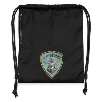 Langeoog Coat of Arms Lighthouse Design - Gymsac made from recycled material - black - Front